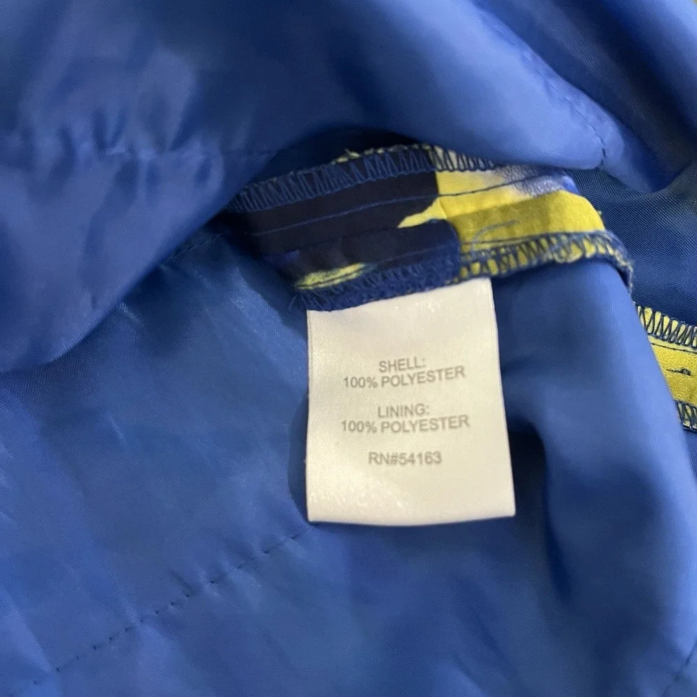 Calvin Klein Tiered A-Line Skirt Women's 16 Blue Yellow Printed Lined Floral